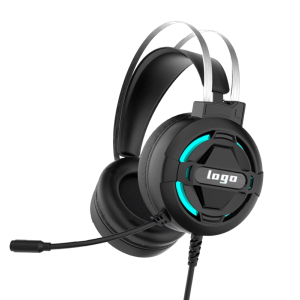 Wired Gaming Headset with 3-color backlight, Metal Head Beam H204