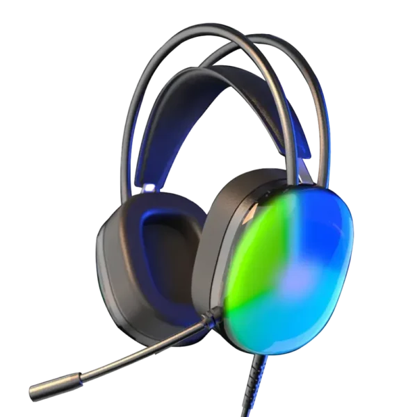 H401 Wired Gaming Headset with Transparent Shell, Double Sided Ear Pad