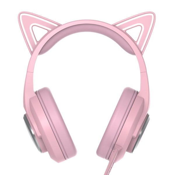 H406 Wired Gaming Headset with Single Head Beam, Optional Cat Ear Decoration