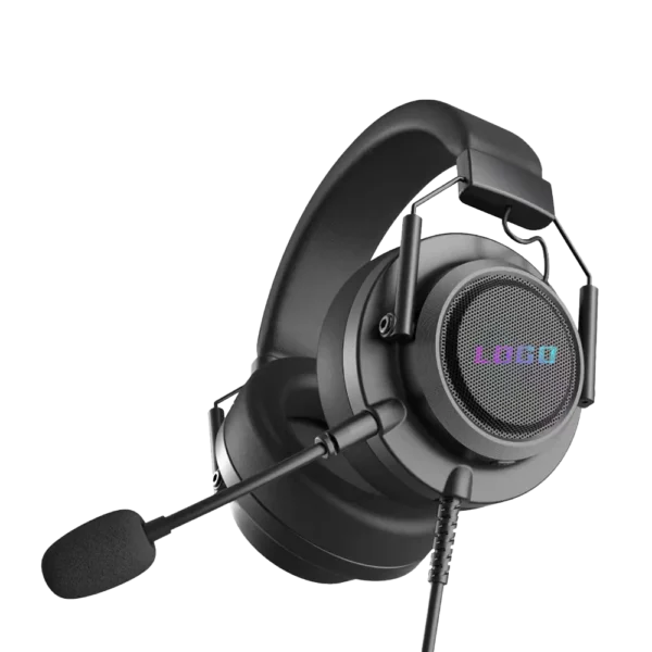 H409 Wired Gaming Headset with 7.1 Stereo Sound, RGB Dynamic Light, Premium Single Head Beam, Detachable Mic, Protein Leather Ear Pad