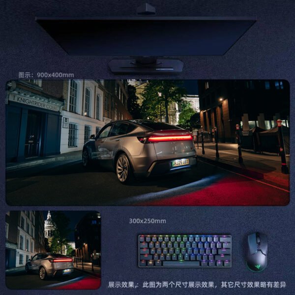 Tesla, Model Y, Gaming Mouse Pad - Non-Slip, Large Desk Mat for PC & Laptop - Image 2