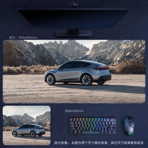 Tesla, Model Y, Gaming Mouse Pad - Non-Slip, Large Desk Mat for PC & Laptop - Image 4