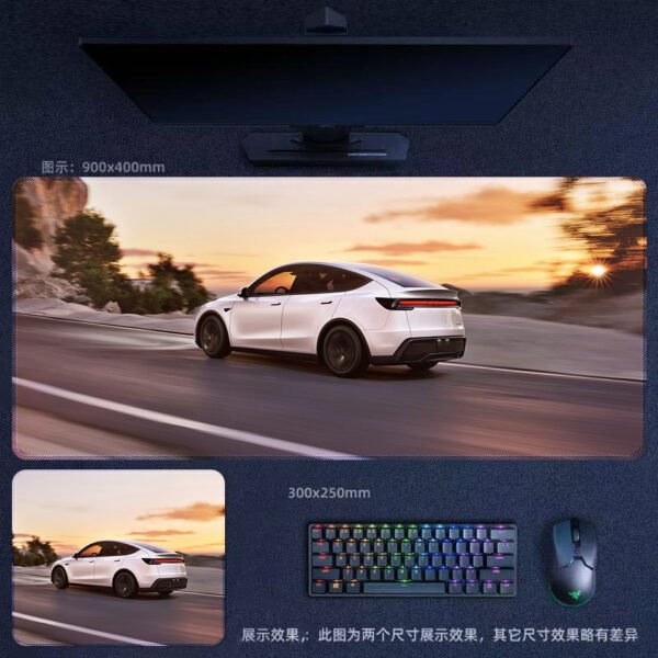 Tesla, Model Y, Gaming Mouse Pad - Non-Slip, Large Desk Mat for PC & Laptop