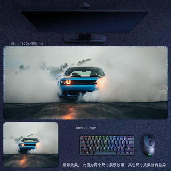 Dodge, Muscle Car, Sports Cars, Gaming Mouse Pad - Non-Slip, Large Desk Mat for PC & Laptop - Image 4